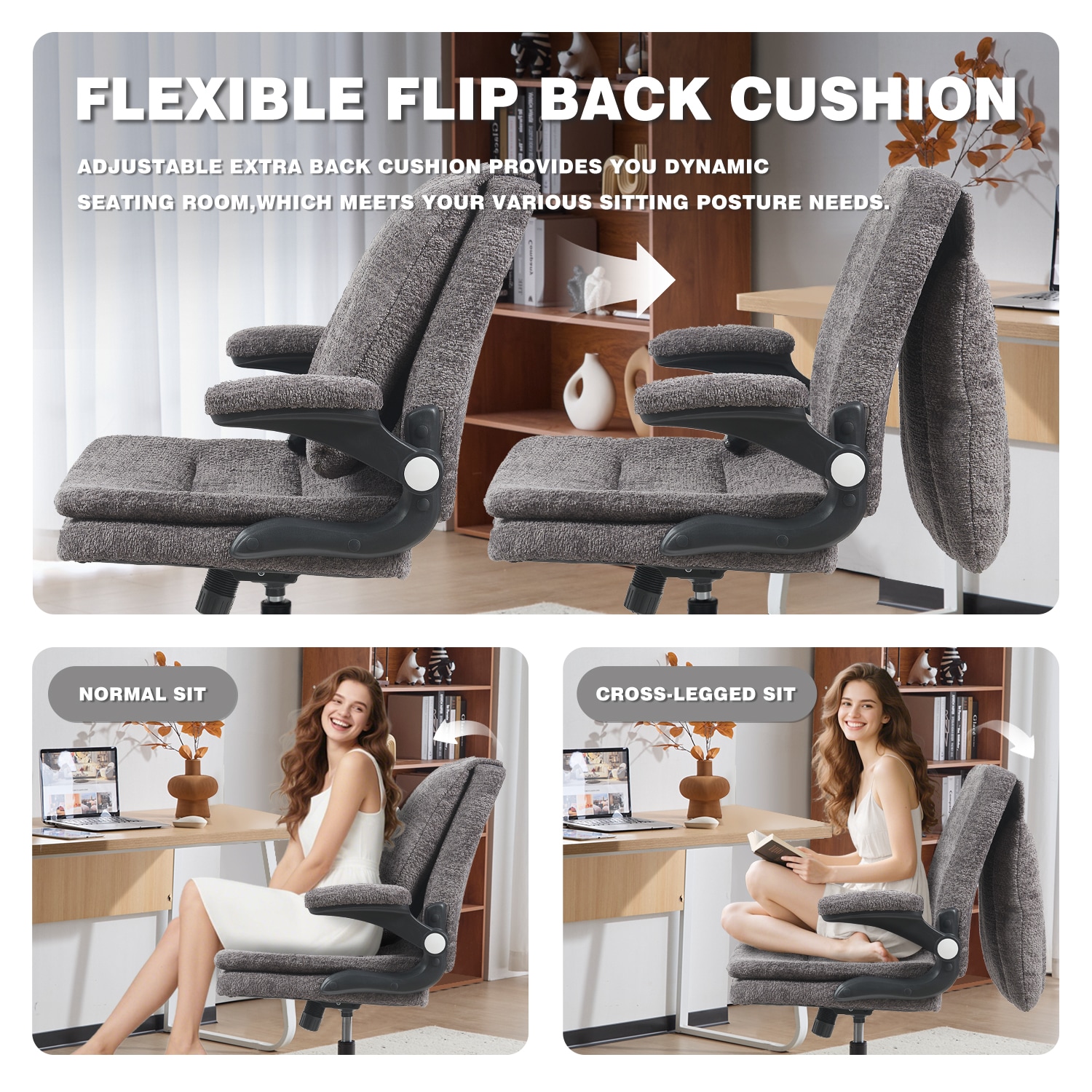 Ergonomic Office Chair With Airbag Lumbar Support And Flip Armrests_voghion.com